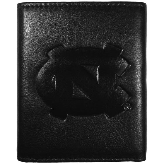 N. Carolina Tar Heels Embossed Leather Tri-fold Wallet (SSKG) - 757 Sports Collectibles