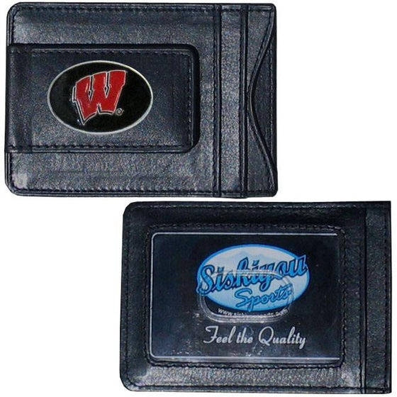 Wisconsin Badgers Leather Cash & Cardholder (SSKG) - 757 Sports Collectibles