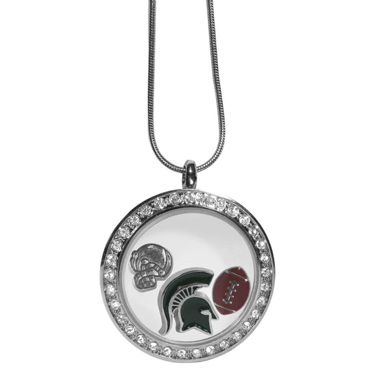 Michigan St. Spartans Locket Necklace (SSKG) - 757 Sports Collectibles