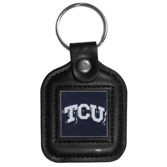 TCU Horned Frogs Square Leatherette Key Chain (SSKG) - 757 Sports Collectibles