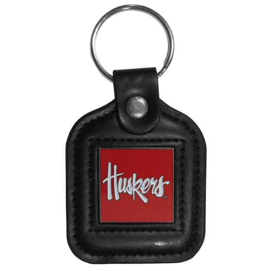 Nebraska Cornhuskers Square Leatherette Key Chain (SSKG) - 757 Sports Collectibles