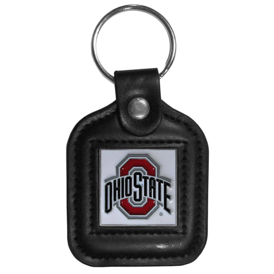 Ohio St. Buckeyes Square Leatherette Key Chain (SSKG) - 757 Sports Collectibles