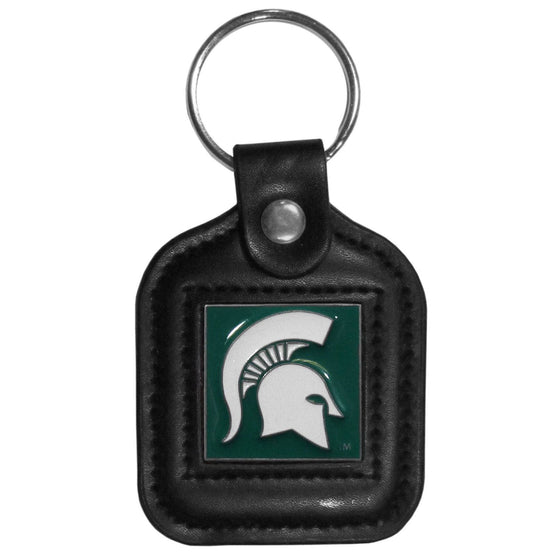 Michigan St. Spartans Square Leatherette Key Chain (SSKG) - 757 Sports Collectibles