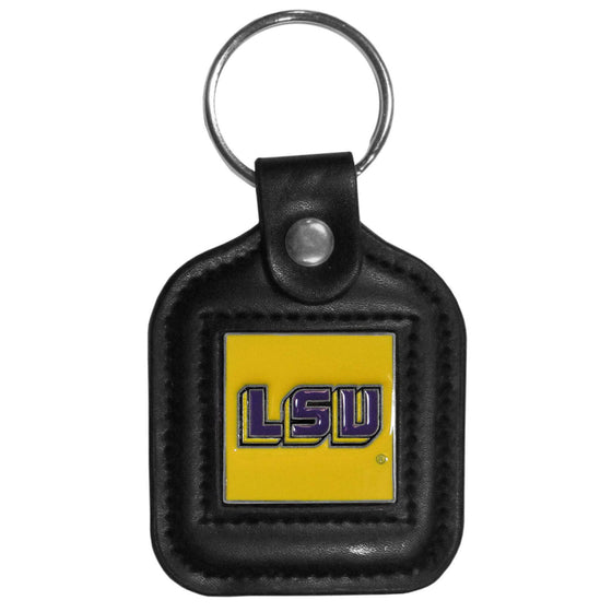 LSU Tigers Square Leatherette Key Chain (SSKG) - 757 Sports Collectibles