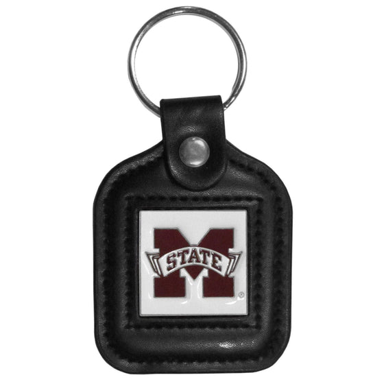 Mississippi St. Bulldogs Square Leatherette Key Chain (SSKG) - 757 Sports Collectibles