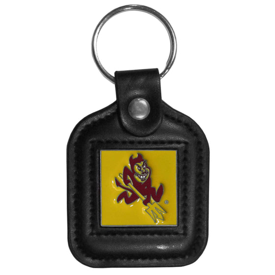 Arizona St. Sun Devils Square Leatherette Key Chain (SSKG) - 757 Sports Collectibles