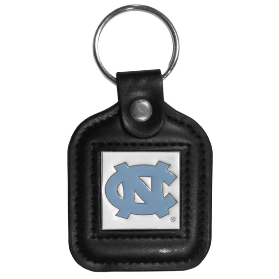 N. Carolina Tar Heels Square Leatherette Key Chain (SSKG) - 757 Sports Collectibles