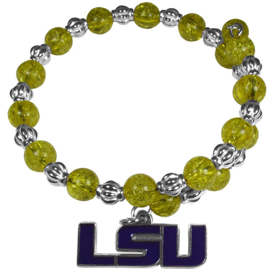 LSU Tigers Bead Memory Wire Bracelet (SSKG) - 757 Sports Collectibles