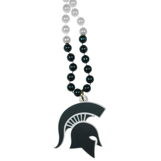 Michigan St. Spartans Mardi Gras Necklace (SSKG) - 757 Sports Collectibles