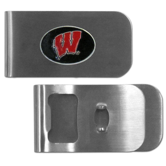 Wisconsin Badgers Bottle Opener Money Clip (SSKG) - 757 Sports Collectibles