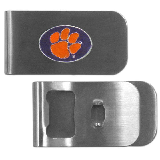 Clemson Tigers Bottle Opener Money Clip (SSKG) - 757 Sports Collectibles