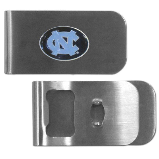 N. Carolina Tar Heels Bottle Opener Money Clip (SSKG) - 757 Sports Collectibles