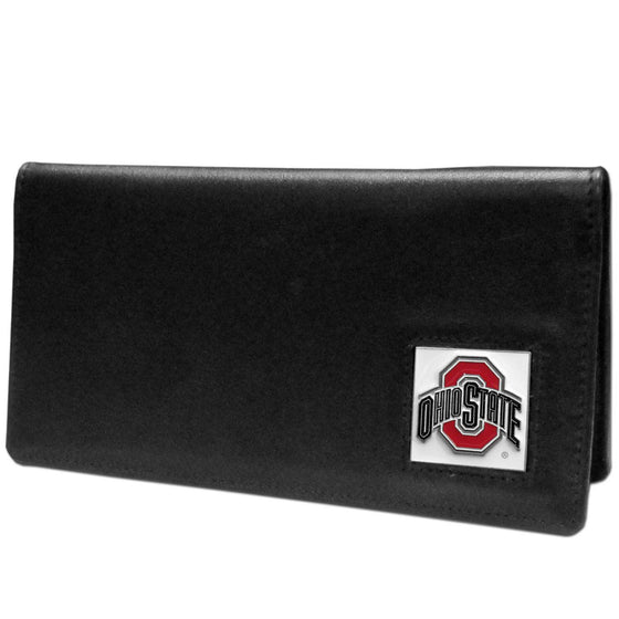 Ohio St. Buckeyes Leather Checkbook Cover (SSKG) - 757 Sports Collectibles