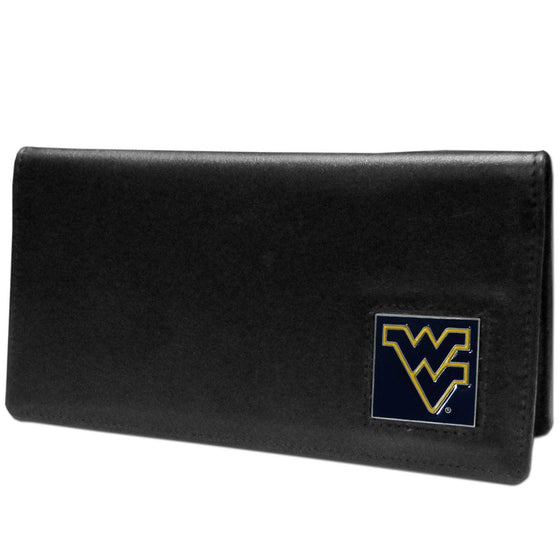 W. Virginia Mountaineers Leather Checkbook Cover (SSKG) - 757 Sports Collectibles