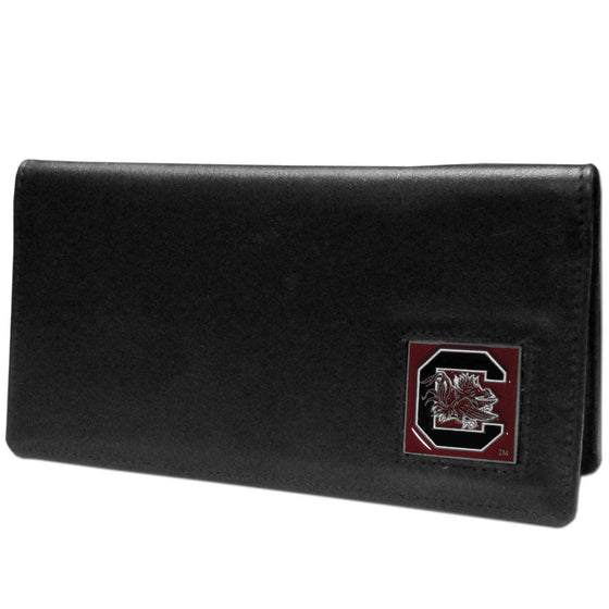 S. Carolina Gamecocks Leather Checkbook Cover (SSKG) - 757 Sports Collectibles