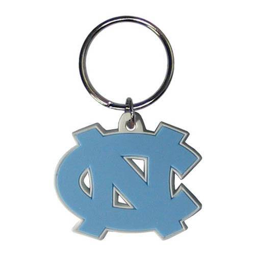 NCAA North Carolina UNC Tar Heels Flex Rubber Logo Key Chain Ring - 757 Sports Collectibles