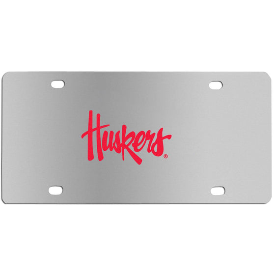 Nebraska Cornhuskers Steel License Plate Wall Plaque (SSKG) - 757 Sports Collectibles