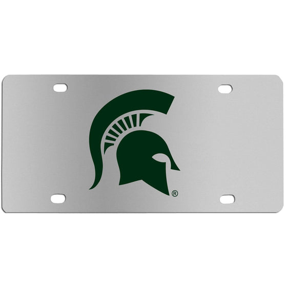 Michigan St. Spartans Steel License Plate Wall Plaque (SSKG) - 757 Sports Collectibles