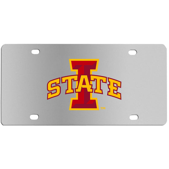 Iowa St. Cyclones Steel License Plate Wall Plaque (SSKG) - 757 Sports Collectibles