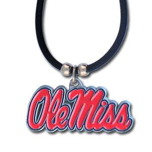 Mississippi Rebels Rubber Cord Necklace (SSKG) - 757 Sports Collectibles