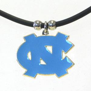 N. Carolina Tar Heels Rubber Cord Necklace (SSKG) - 757 Sports Collectibles