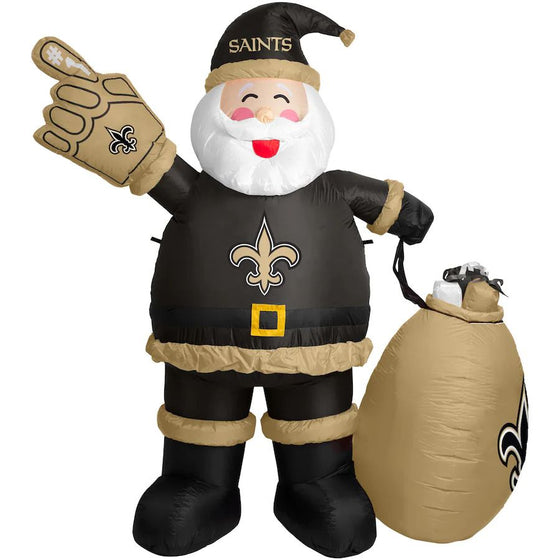 NEW ORLEANS SAINTS LED LIT 7 FT INFLATABLE TEAM SANTA - 757 Sports Collectibles