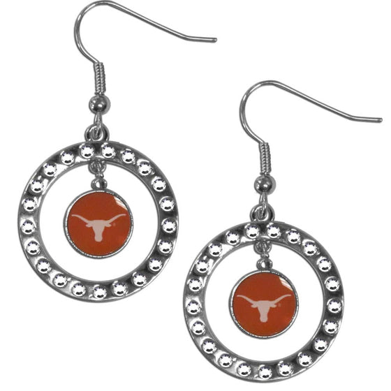 Texas Longhorns Rhinestone Hoop Earrings (SSKG) - 757 Sports Collectibles