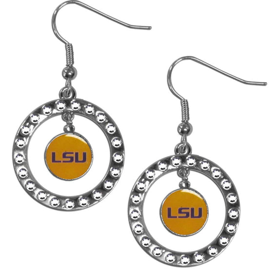 LSU Tigers Rhinestone Hoop Earrings (SSKG) - 757 Sports Collectibles