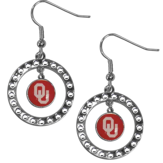 Oklahoma Sooners Rhinestone Hoop Earrings (SSKG) - 757 Sports Collectibles