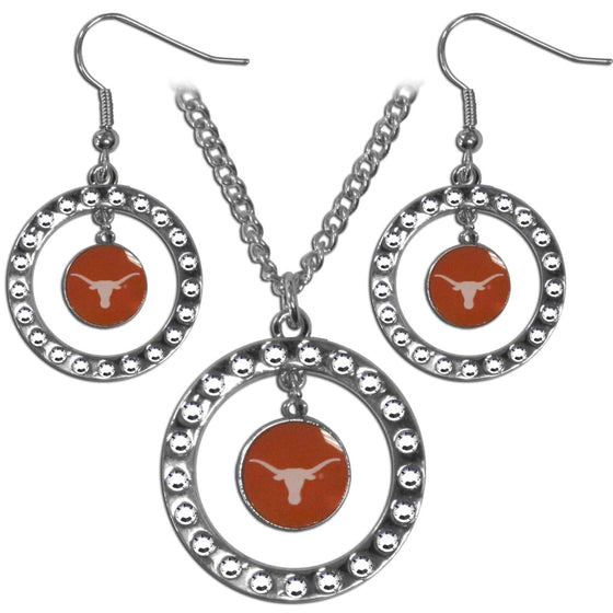 Texas Longhorns Rhinestone Hoop Jewelry Set (SSKG) - 757 Sports Collectibles