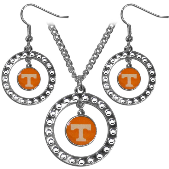 Tennessee Volunteers Rhinestone Hoop Jewelry Set (SSKG) - 757 Sports Collectibles