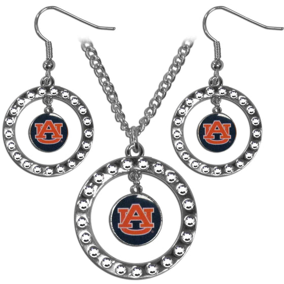 Auburn Tigers Rhinestone Hoop Jewelry Set (SSKG) - 757 Sports Collectibles