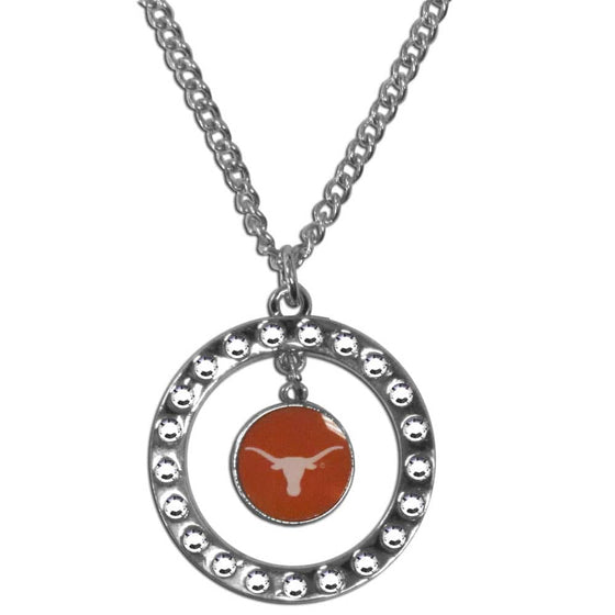 Texas Longhorns Rhinestone Hoop Necklace (SSKG) - 757 Sports Collectibles