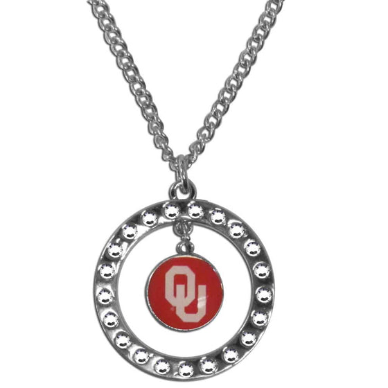 Oklahoma Sooners Rhinestone Hoop Necklace (SSKG) - 757 Sports Collectibles