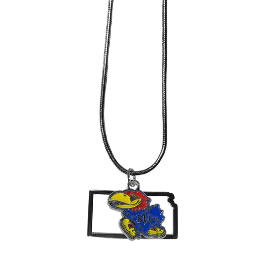 Kansas Jayhawks State Charm Necklace (SSKG) - 757 Sports Collectibles