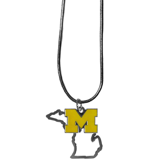 Michigan Wolverines State Charm Necklace (SSKG) - 757 Sports Collectibles