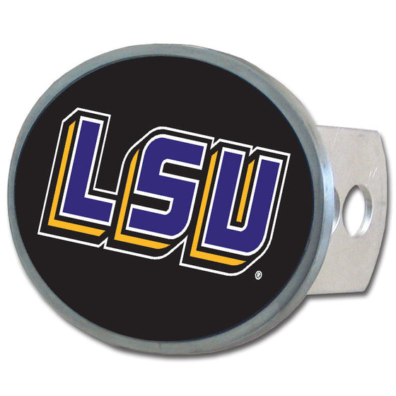 LSU Tigers Oval Metal Hitch Cover Class II and III (SSKG) - 757 Sports Collectibles