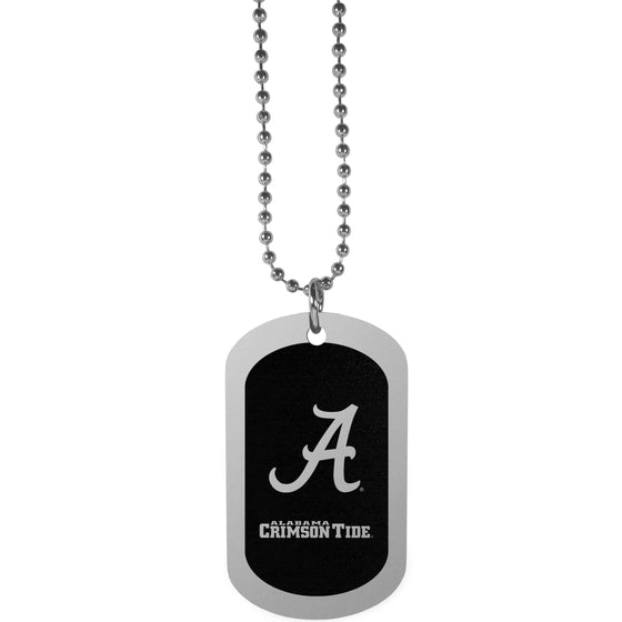 Alabama Crimson Tide Chrome Tag Necklace (SSKG) - 757 Sports Collectibles