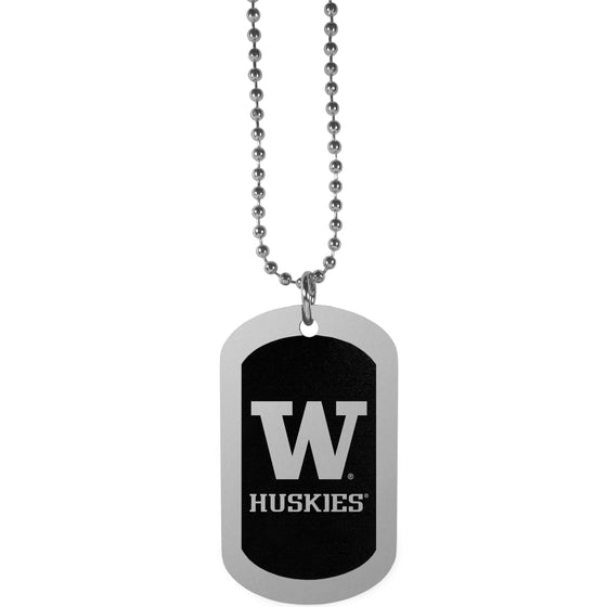 Washington Huskies Chrome Tag Necklace (SSKG) - 757 Sports Collectibles