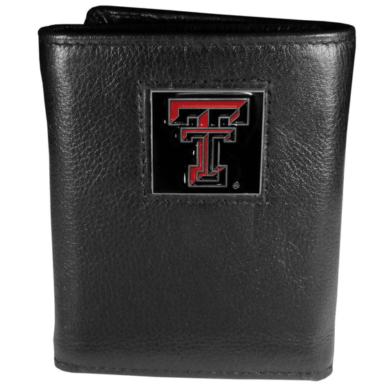 Texas Tech Raiders Deluxe Leather Tri-fold Wallet (SSKG) - 757 Sports Collectibles