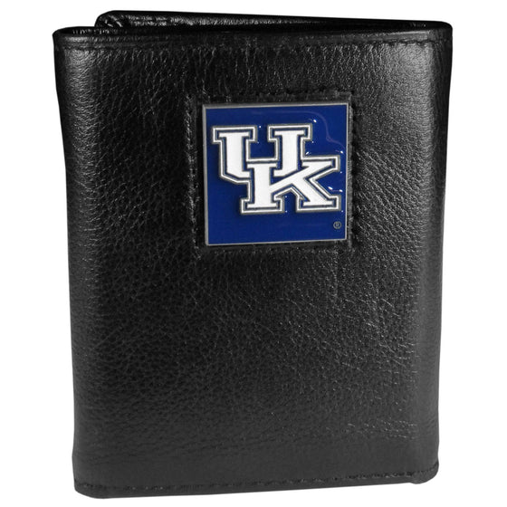 Kentucky Wildcats Deluxe Leather Tri-fold Wallet Packaged in Gift Box (SSKG) - 757 Sports Collectibles