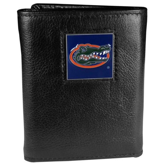 Florida Gators Deluxe Leather Tri-fold Wallet Packaged in Gift Box (SSKG) - 757 Sports Collectibles