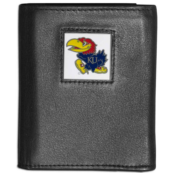 Kansas Jayhawks Leather Tri-fold Wallet (SSKG) - 757 Sports Collectibles