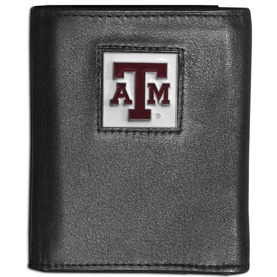 Texas A & M Aggies Leather Tri-fold Wallet (SSKG) - 757 Sports Collectibles