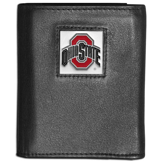 Ohio St. Buckeyes Leather Tri-fold Wallet (SSKG) - 757 Sports Collectibles