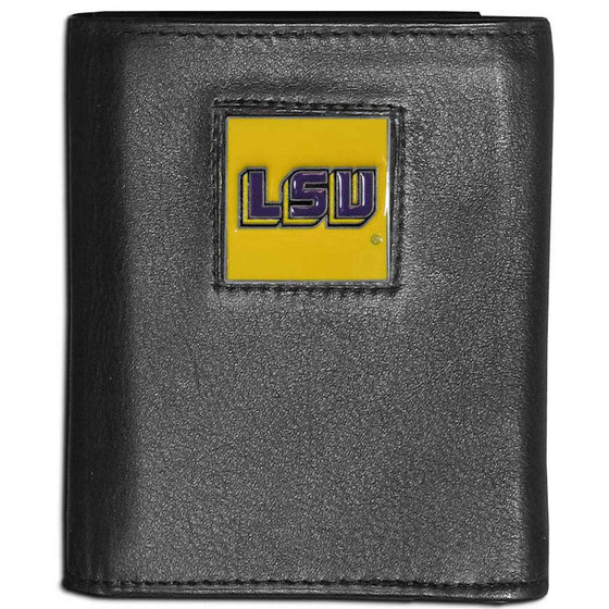 LSU Tigers Leather Tri-fold Wallet (SSKG) - 757 Sports Collectibles