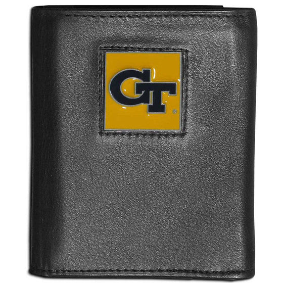 Georgia Tech Yellow Jackets Leather Tri-fold Wallet (SSKG) - 757 Sports Collectibles