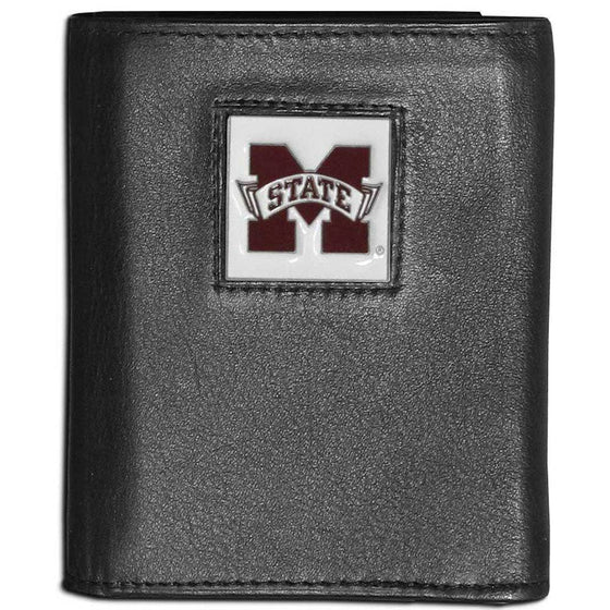 Mississippi St. Bulldogs Leather Tri-fold Wallet (SSKG) - 757 Sports Collectibles