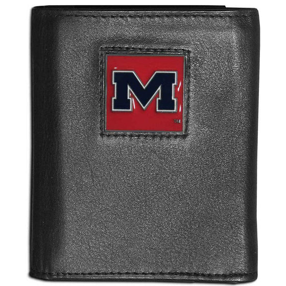 Mississippi Rebels Leather Tri-fold Wallet (SSKG) - 757 Sports Collectibles