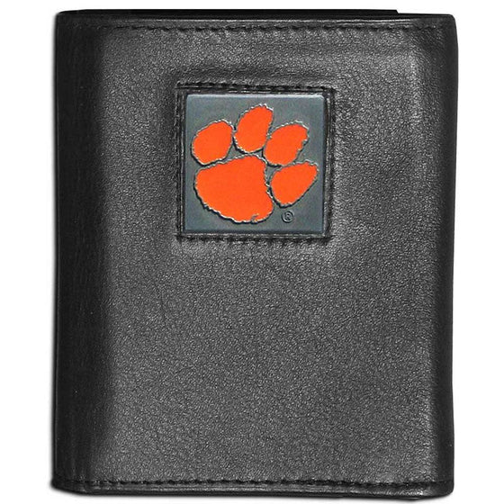 Clemson Tigers Leather Tri-fold Wallet (SSKG) - 757 Sports Collectibles